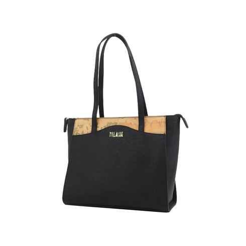 ALVIERO MARTINI Borsa a spalla Borsa Donna inserto saffiano geo Nero - Francavilla Moda